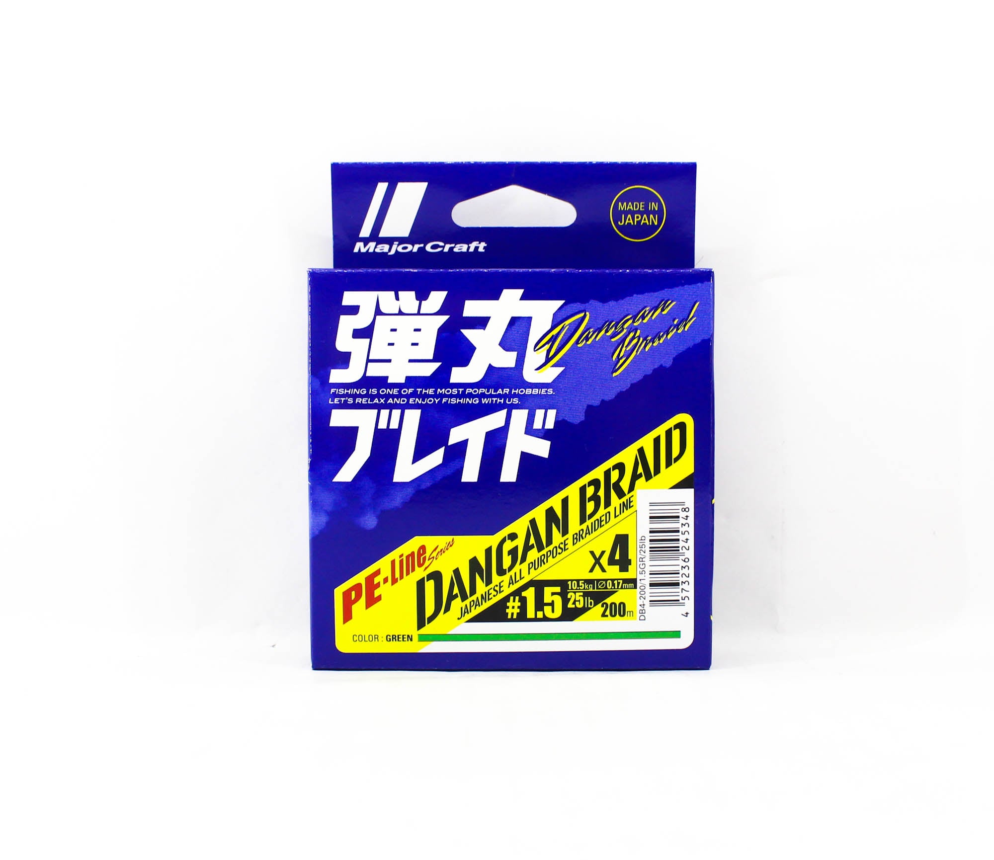 Major Craft Dangan Braid Line X4 200m P.E 1.5 Green DB4-200/1.5GR/25lb 5348