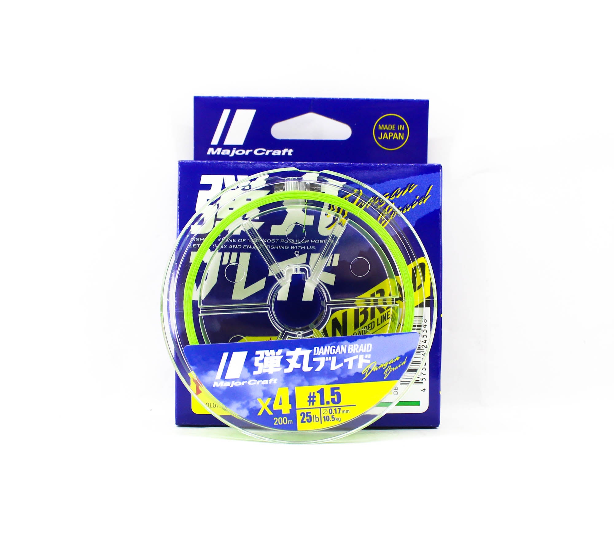 Major Craft Dangan Braid Line X4 200m P.E 1.5 Green DB4-200/1.5GR/25lb 5348
