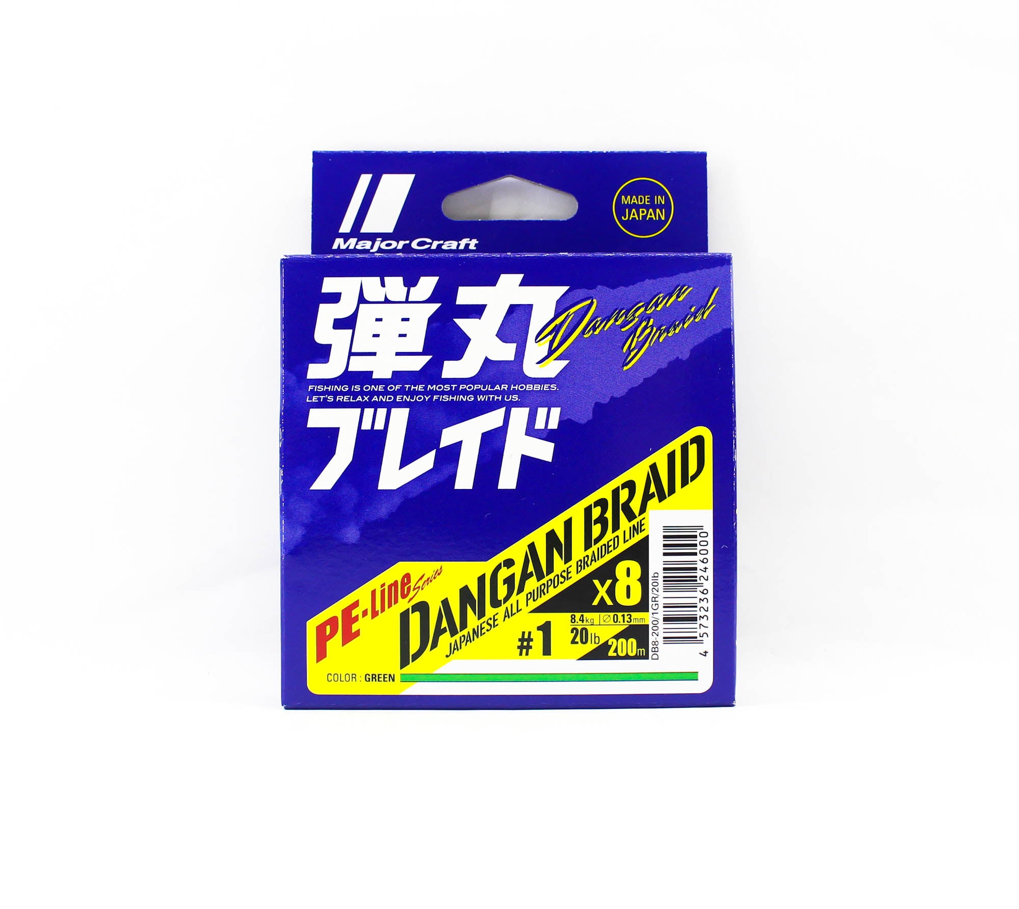 Major Craft Dangan Braid Line X8 200m P.E 1 Green DB8-200/1GR/20lb (6000)