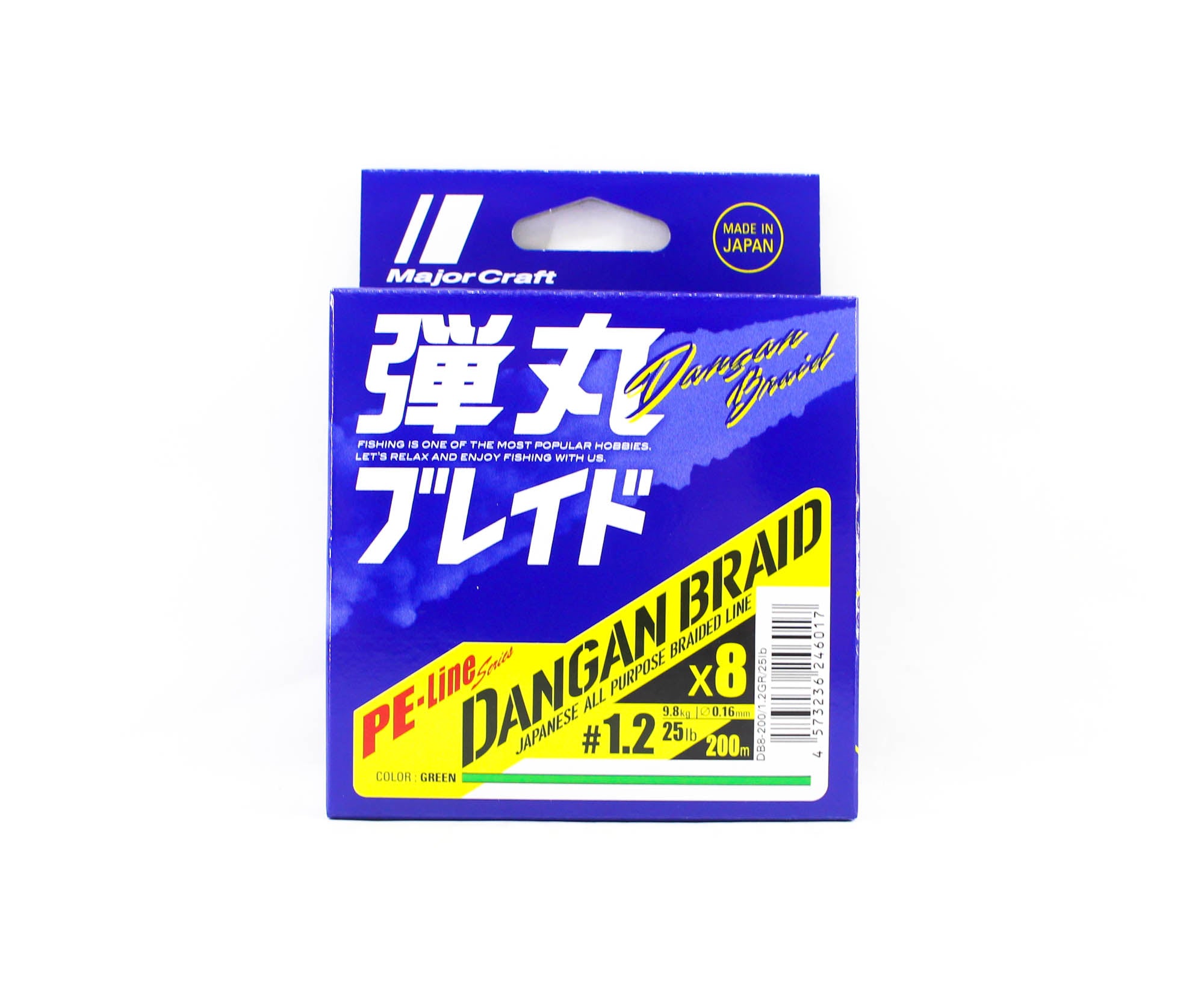 Major Craft Dangan Braid Line X8 200m P.E 1.2 Green DB8-200/1.2GR/25lb 6017
