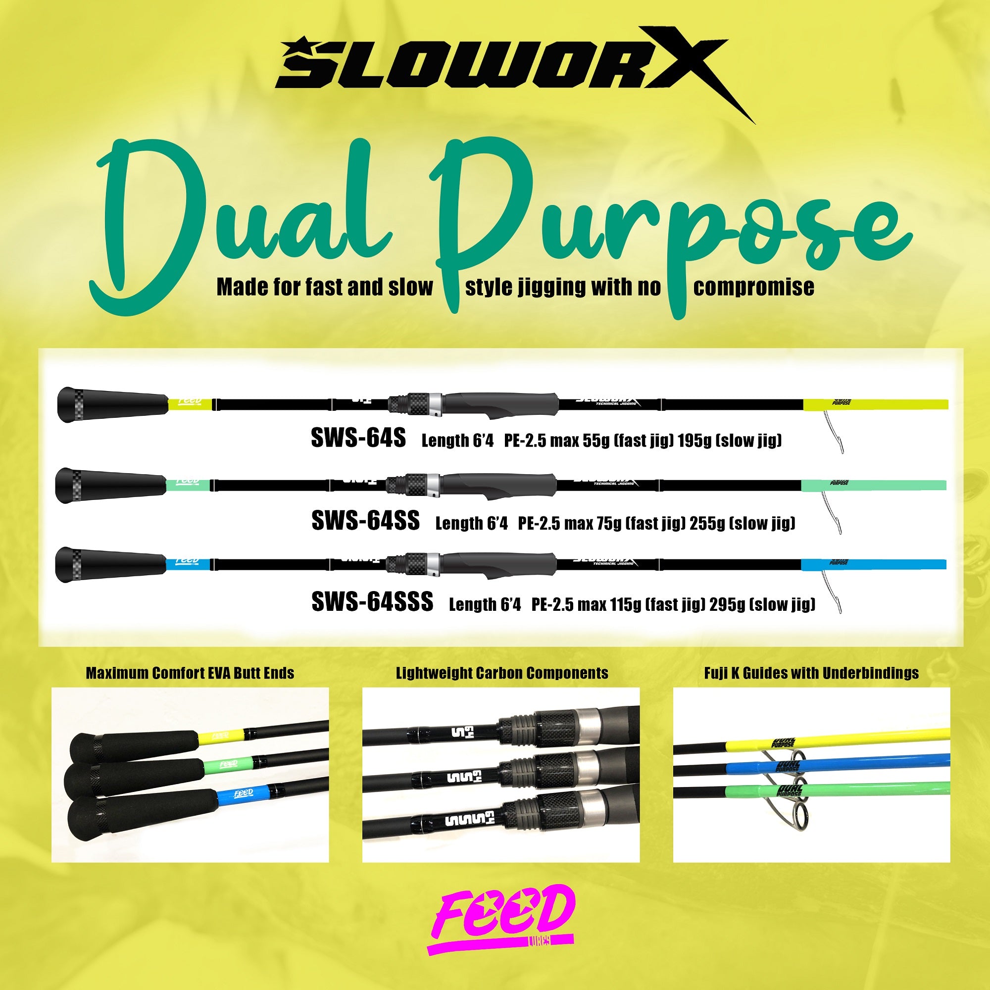 Feed Rod Spinning Slow Worx SWS-64S (3800)