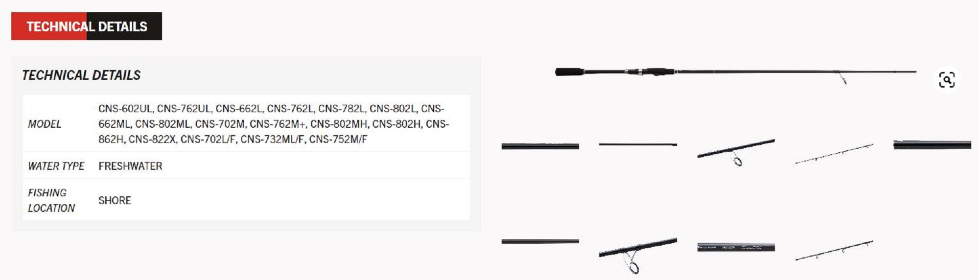 Sale Major Craft Ceana Series Spinning Rod CNS-762L (5040)