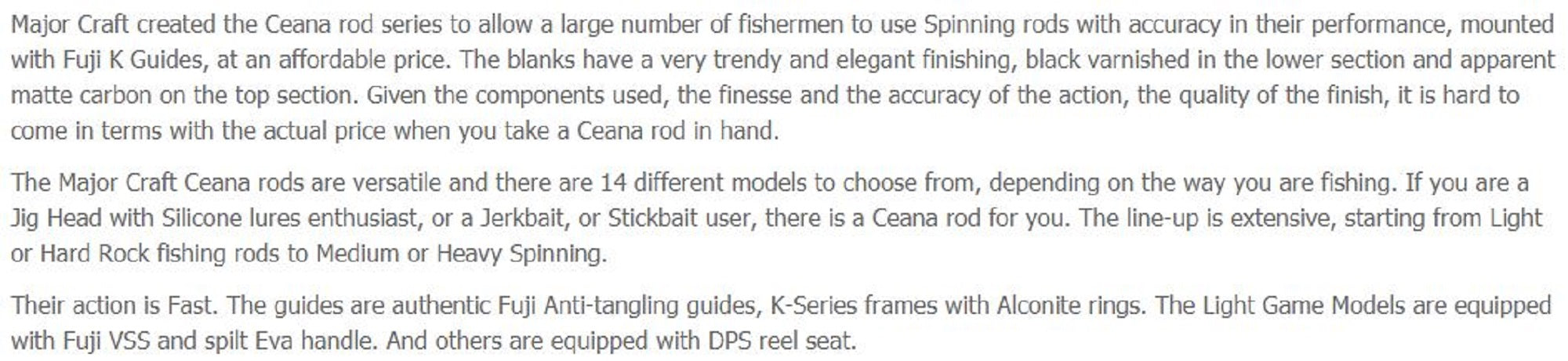 Sale Major Craft Ceana Series Spinning Rod CNS-762M+ (5101)