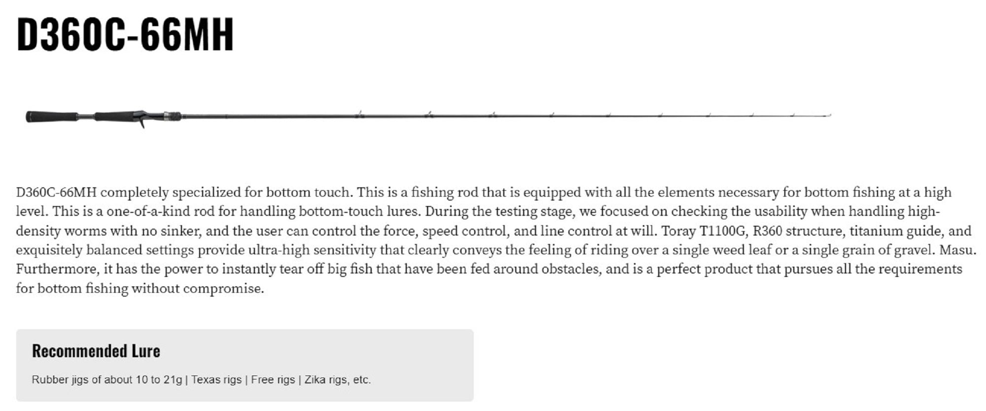 Major Craft Days 360C Baitcast Rod D360C-66MH (0570)