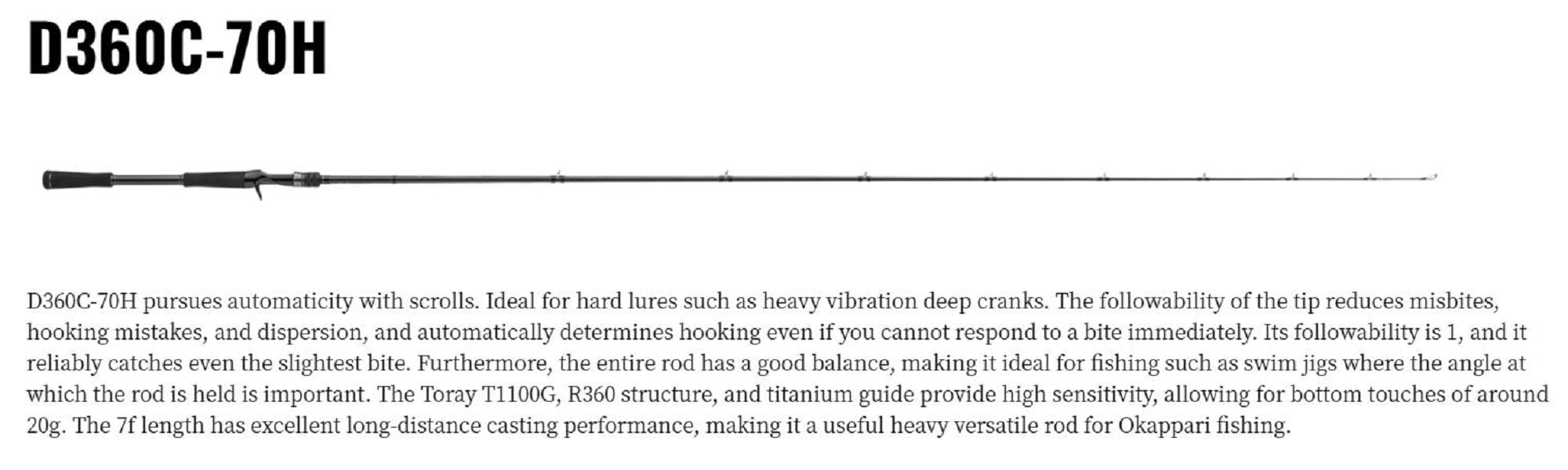 Major Craft Days 360C Baitcast Rod D360C-70H (0587)