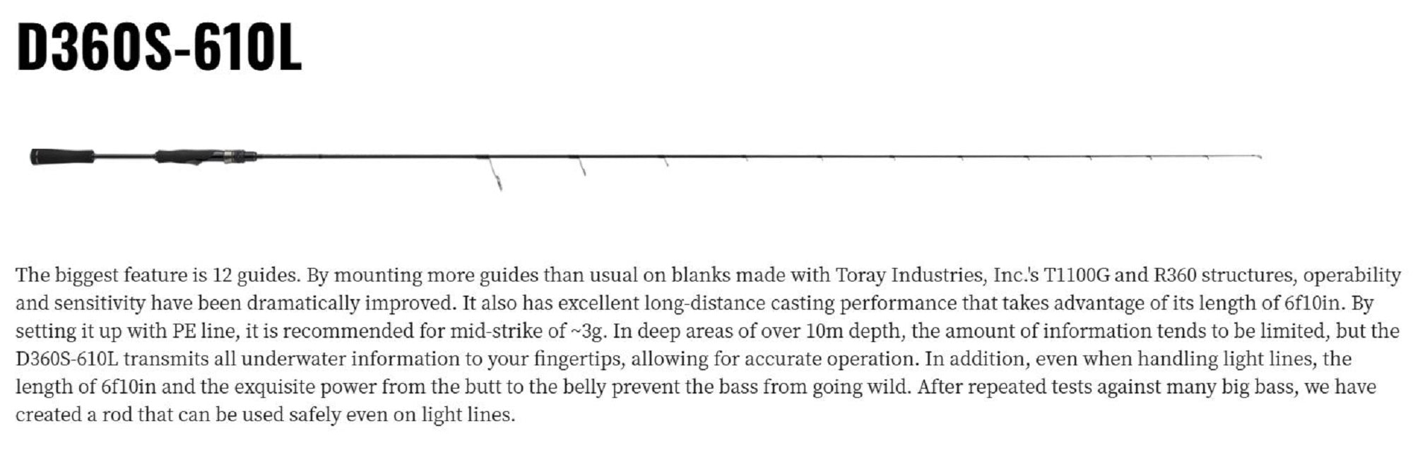 Major Craft Days 360C Spinning Rod D360S-610L (0617)
