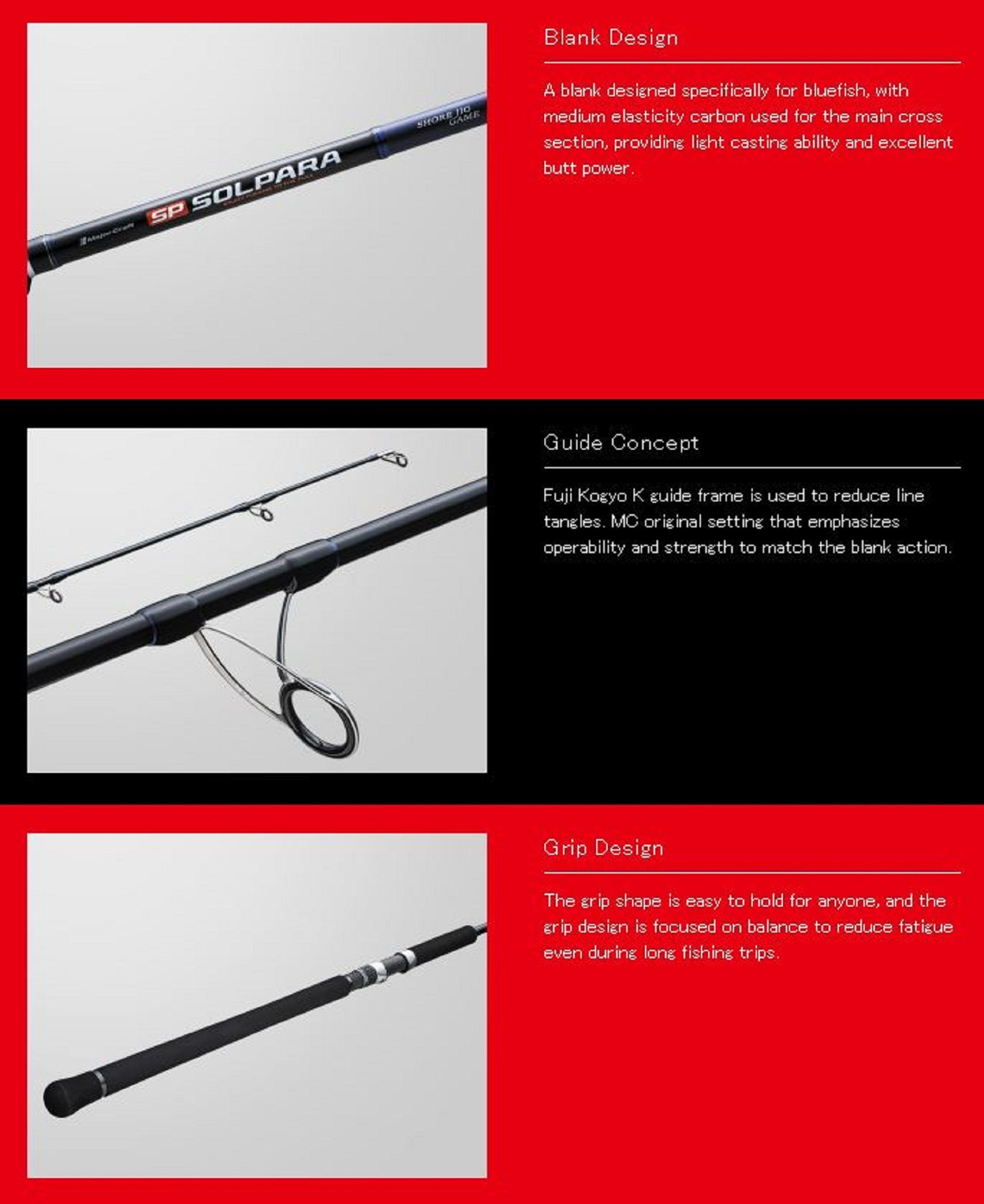 Major Craft Solpara Series Spinning Rod SPSJ 962M/LSJ (8910)