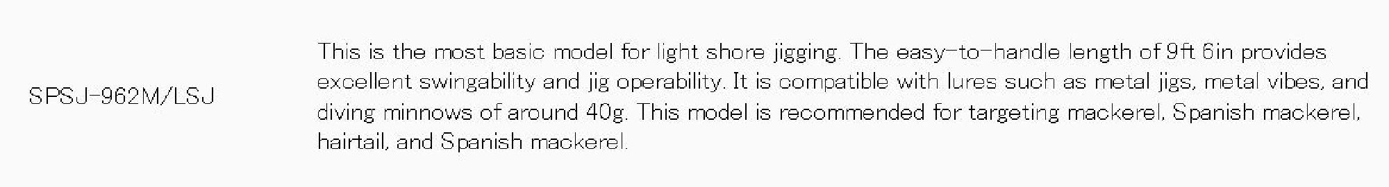 Major Craft Solpara Series Spinning Rod SPSJ 962M/LSJ (8910)