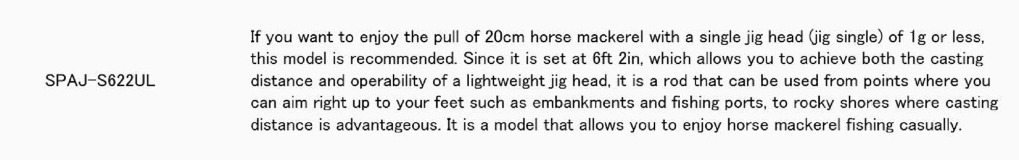 Major Craft Solpara Series Spinning Rod SPAJ-S622UL (9016)