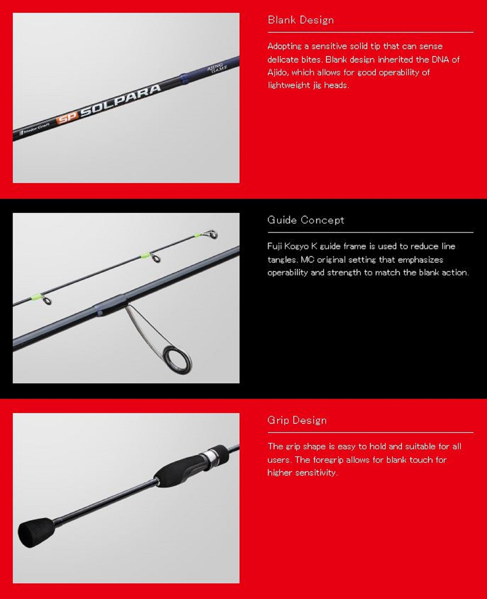 Major Craft Solpara Series Spinning Rod SPAJ-S582L (9023)
