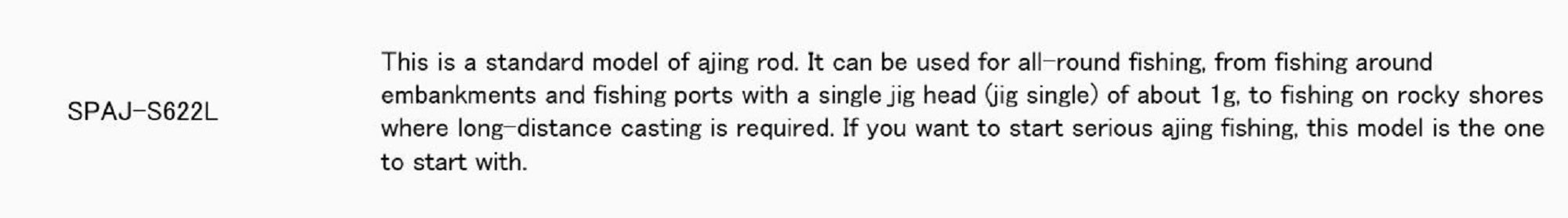 Major Craft Solpara Series Spinning Rod SPAJ-S622L (9030)