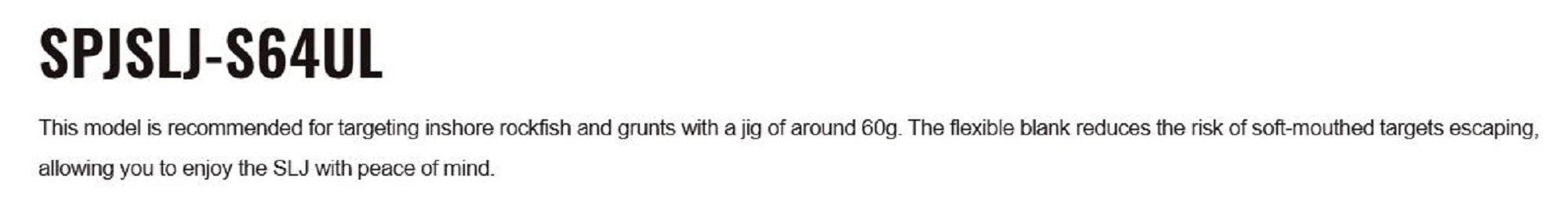 Major Craft Solpara Series Spinning Rod SPJSLJ-S64UL (9351)