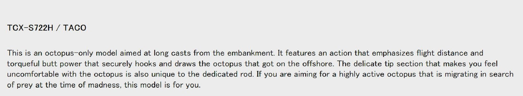 Major Craft Triple Cross Series Spinning Rod TCX S722H TACO (1132)