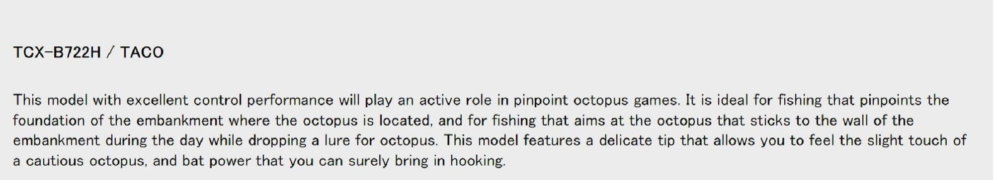 Major Craft Triple Cross Series Baitcast Rod TCX B722H Taco (1149)