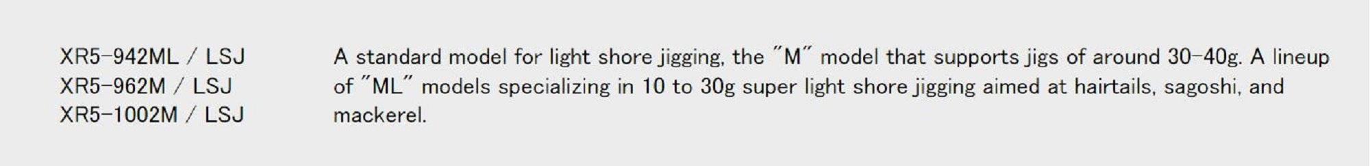 Major Craft 5G Crossride Series Spinning Rod XR5 962M LSJ (2764)