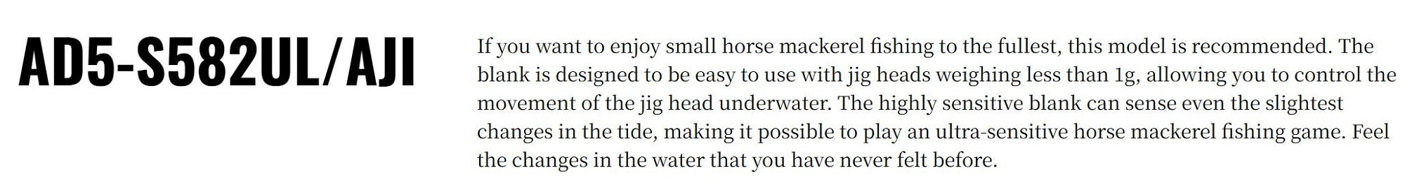 Major Craft 5G Aji Do Series Spinning Rod AD5 S582UL/AJI (2887)