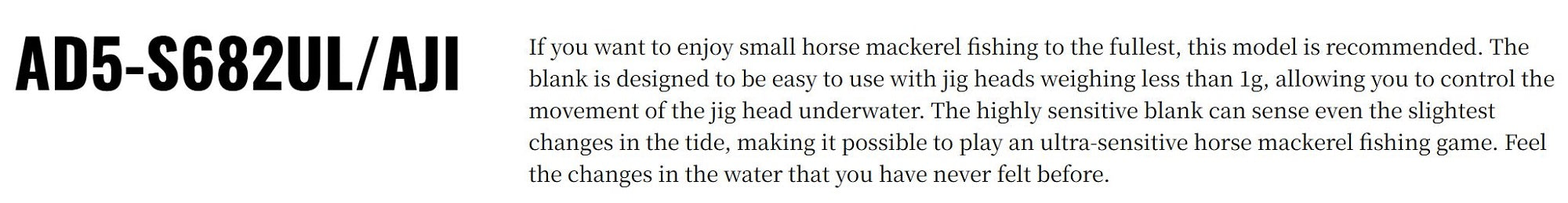 Major Craft 5G Aji Do Series Spinning Rod AD5 S682UL/AJI (2900)