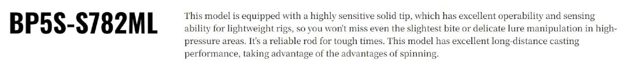 Major Craft 5G Black Porgy Series Spinning Rod BP5S S782ML (3938)