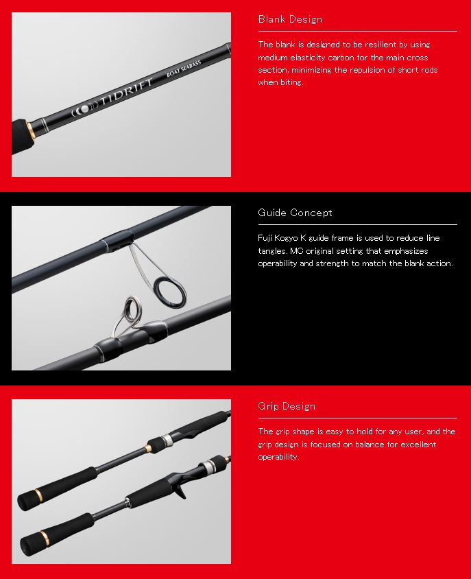 Major Craft 1G Tide Drift Series Baitcast Rod TD1BS-B682M (5123)