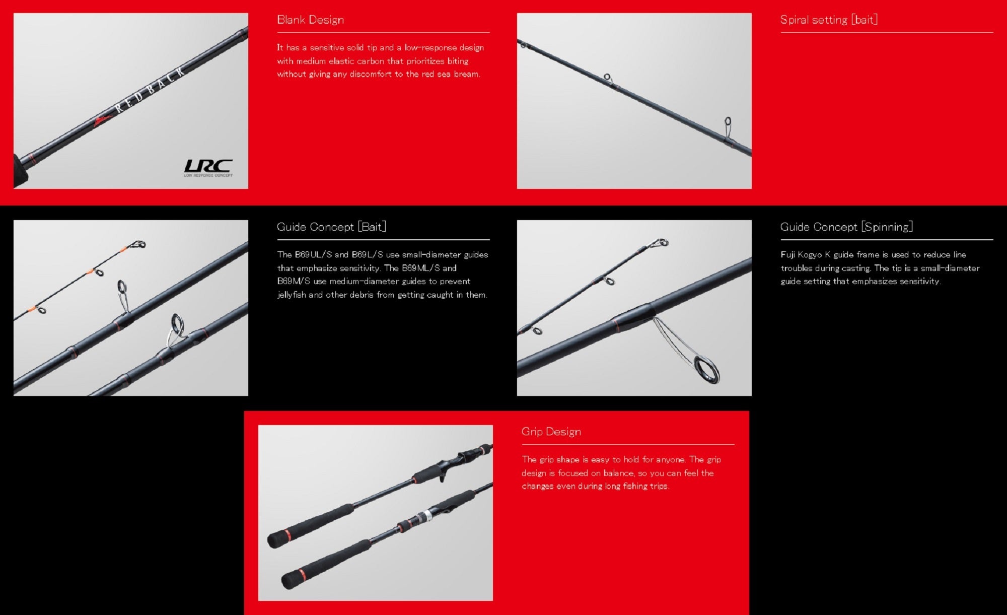 Major Craft 1G Red Back Series Spinning Rod RB1-S66M (5376)