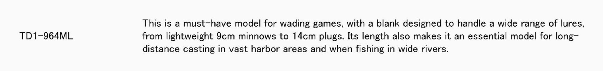 Major Craft 1G Tide Drift Series Spinning Rod TD1-964ML (5703)