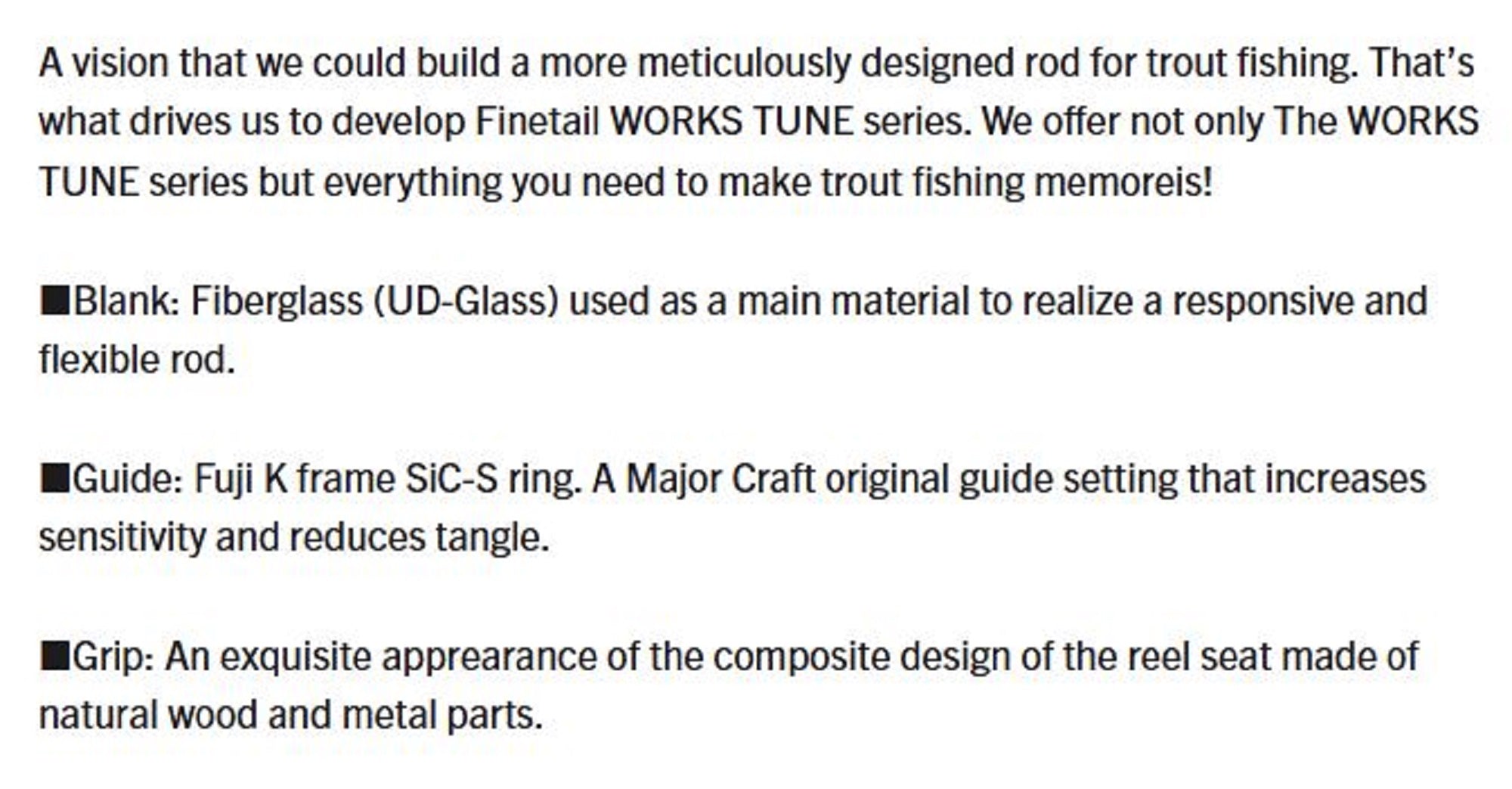 Major Craft Fine Tail Works Tune Series Baitcast Rod FGW-B532UL+ (5888)