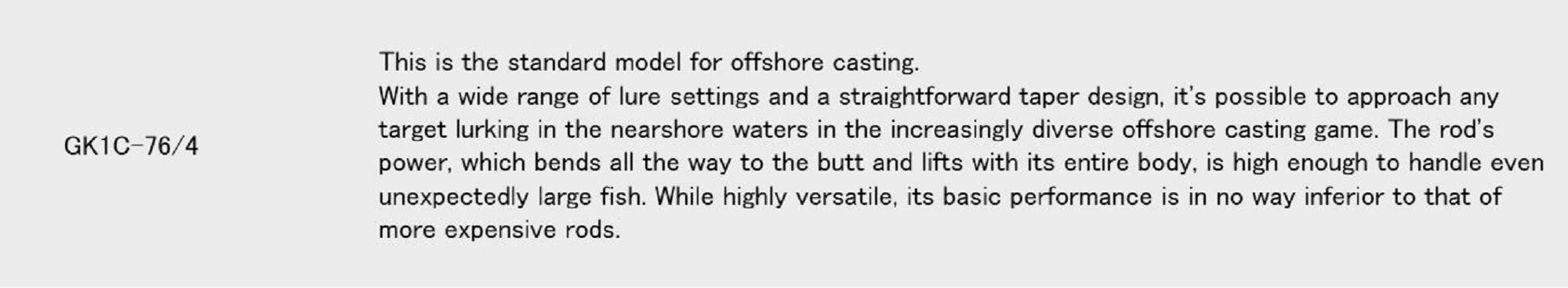 Major Craft 1G Giant Killing Series Spinning Rod GK1C-76/4 (7059)