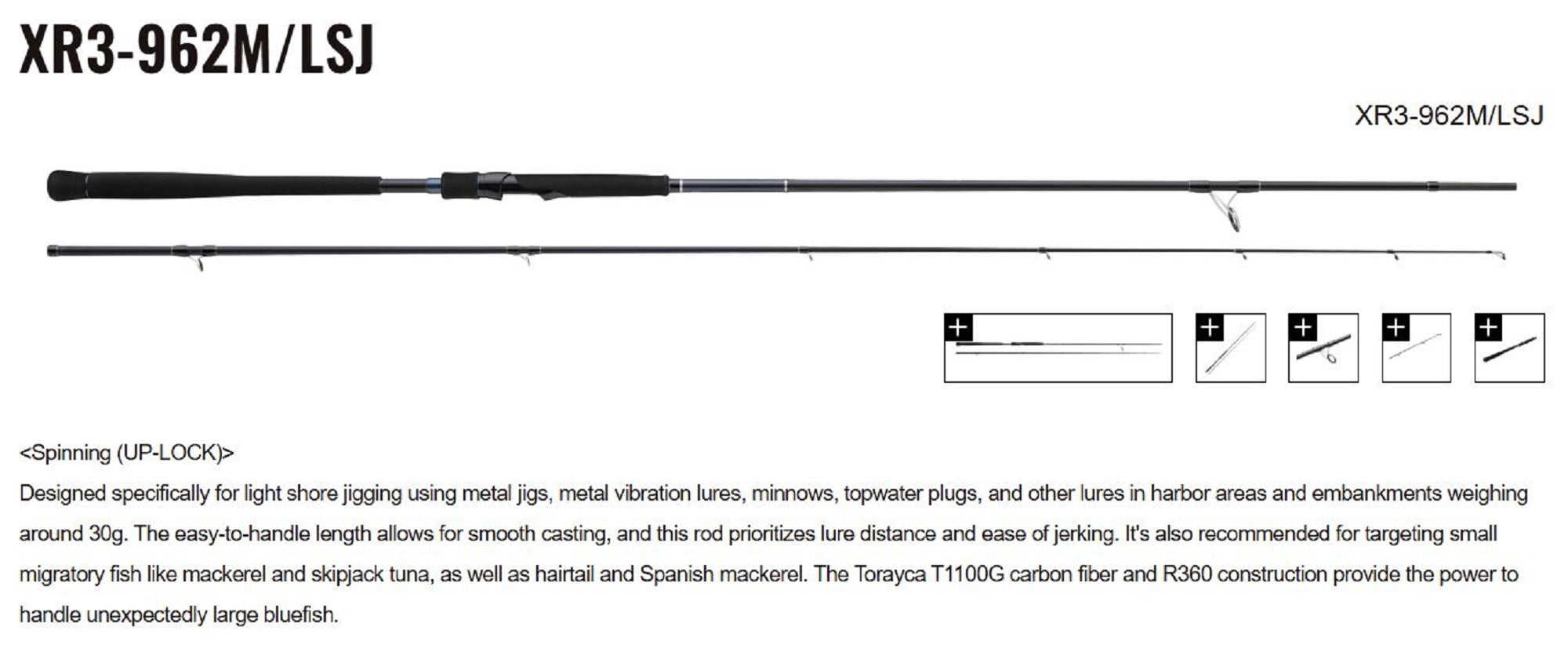 Major Craft 3G Cross Ride Series Spinning Rod XR3 962M/LSJ (7257)