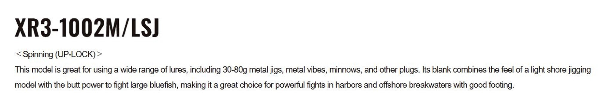 Major Craft 3G Cross Ride Series Spinning Rod XR3 1002M/LSJ (7264)