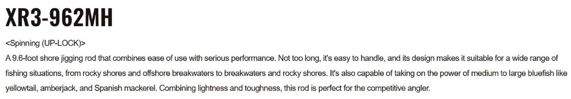 Major Craft 3G Cross Ride Series Spinning Rod XR3 962MH (7288)