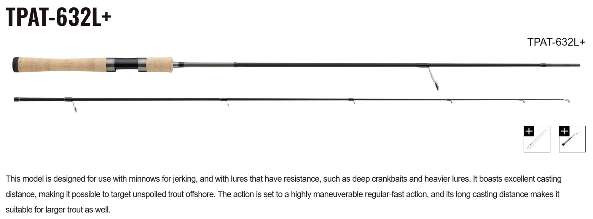 Major Craft Trapara Area Trout Series Spinning Rod TPAT-632L+ (7387)
