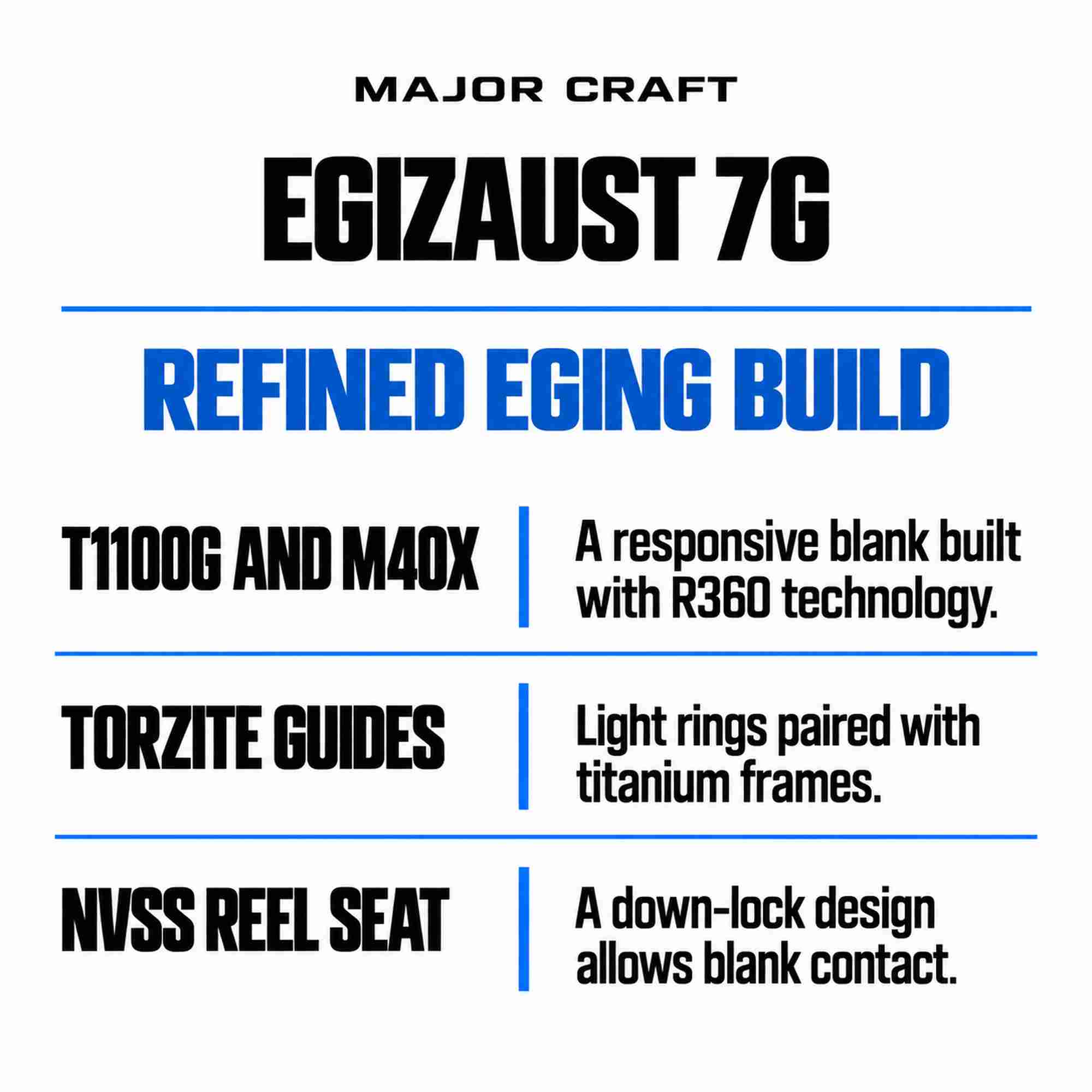 Major Craft 7G Egizaust Series Spinning Rod EZ7-782ML/M (8636)