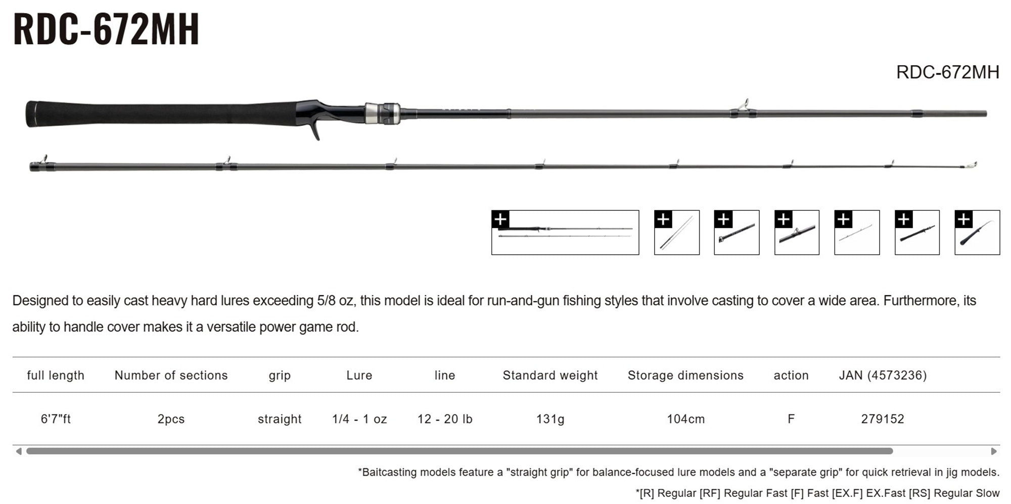Major Craft RE Days Series Baitcast Rod RDC-672MH (9152)