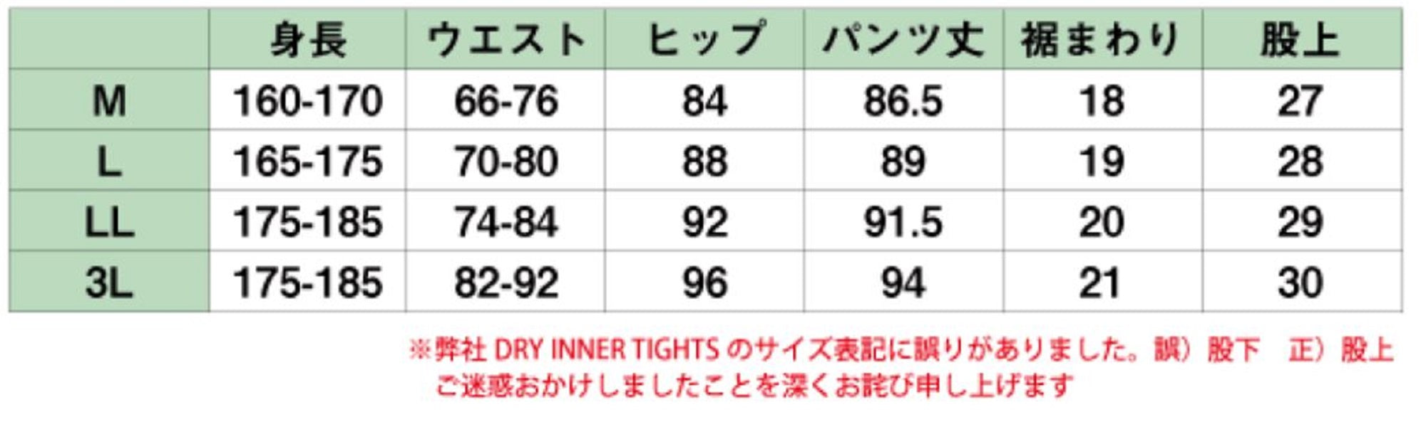 Major Craft Inner Tights Cooling MCW-IT-3L/BLACK Size 3L (1289)