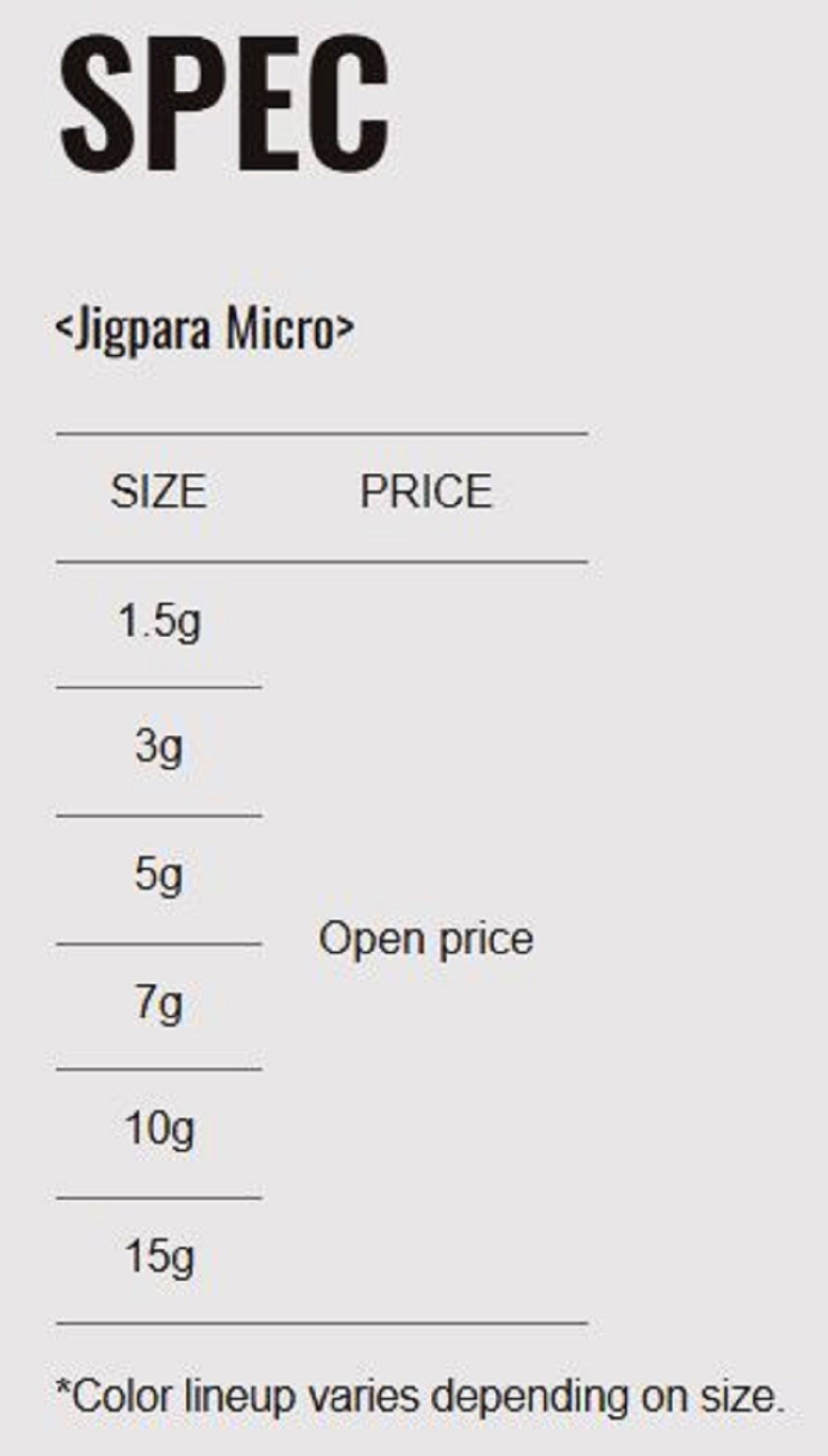 Major Craft Metal Jig Jigpara JPM-7 grams 060 (1577)
