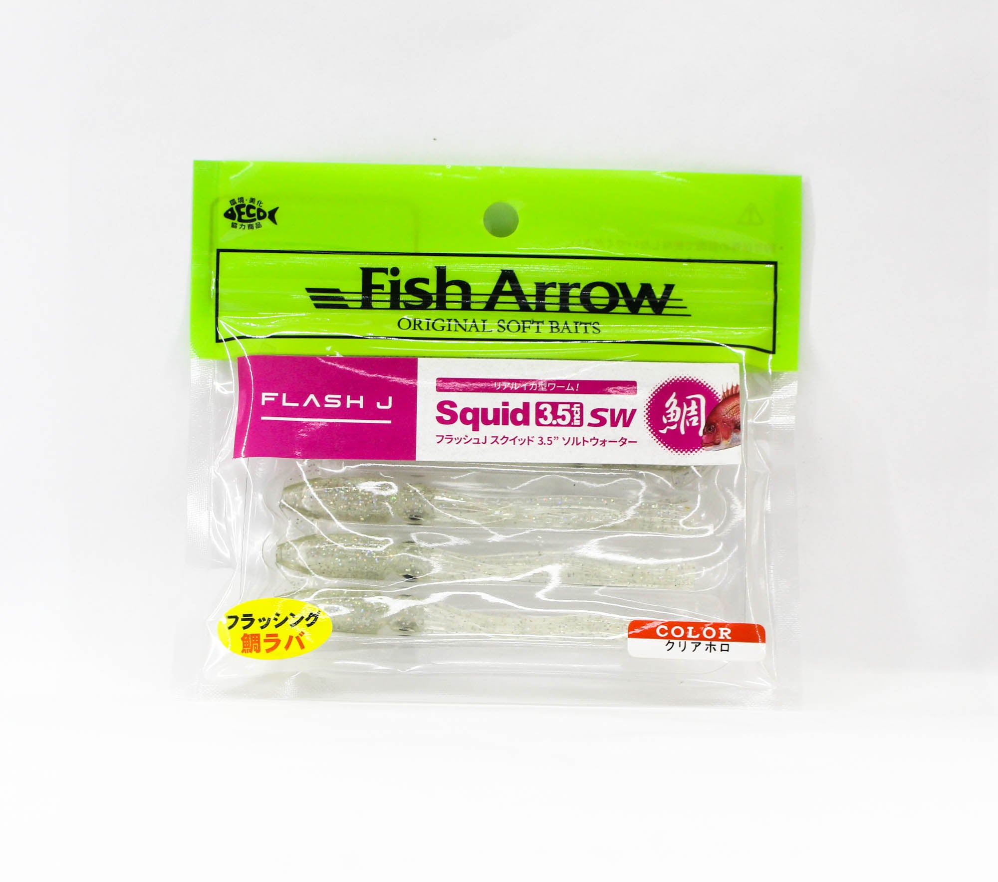 Fish Arrow Soft Lure Flash J Squid SW 3.5 Inch 5 Piece per pack #01 (3661)