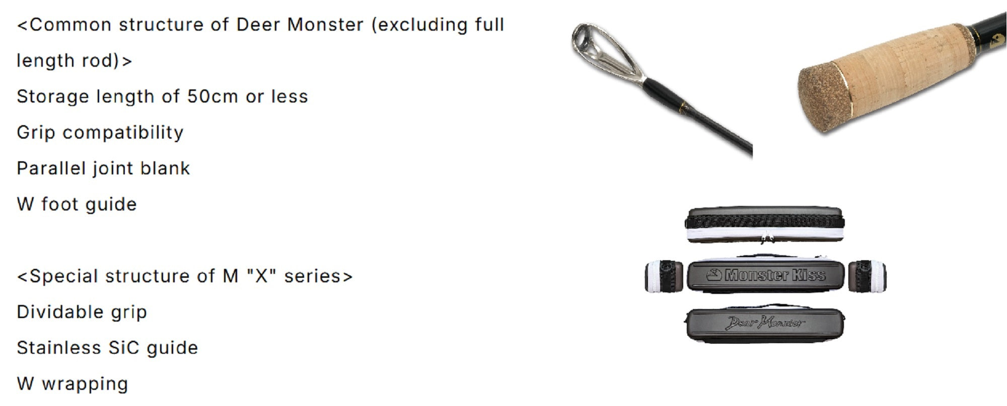 Monster Kiss Rod Spinning/Baitcast Dear Monster MX-6 5pc Travel Rod (0177)