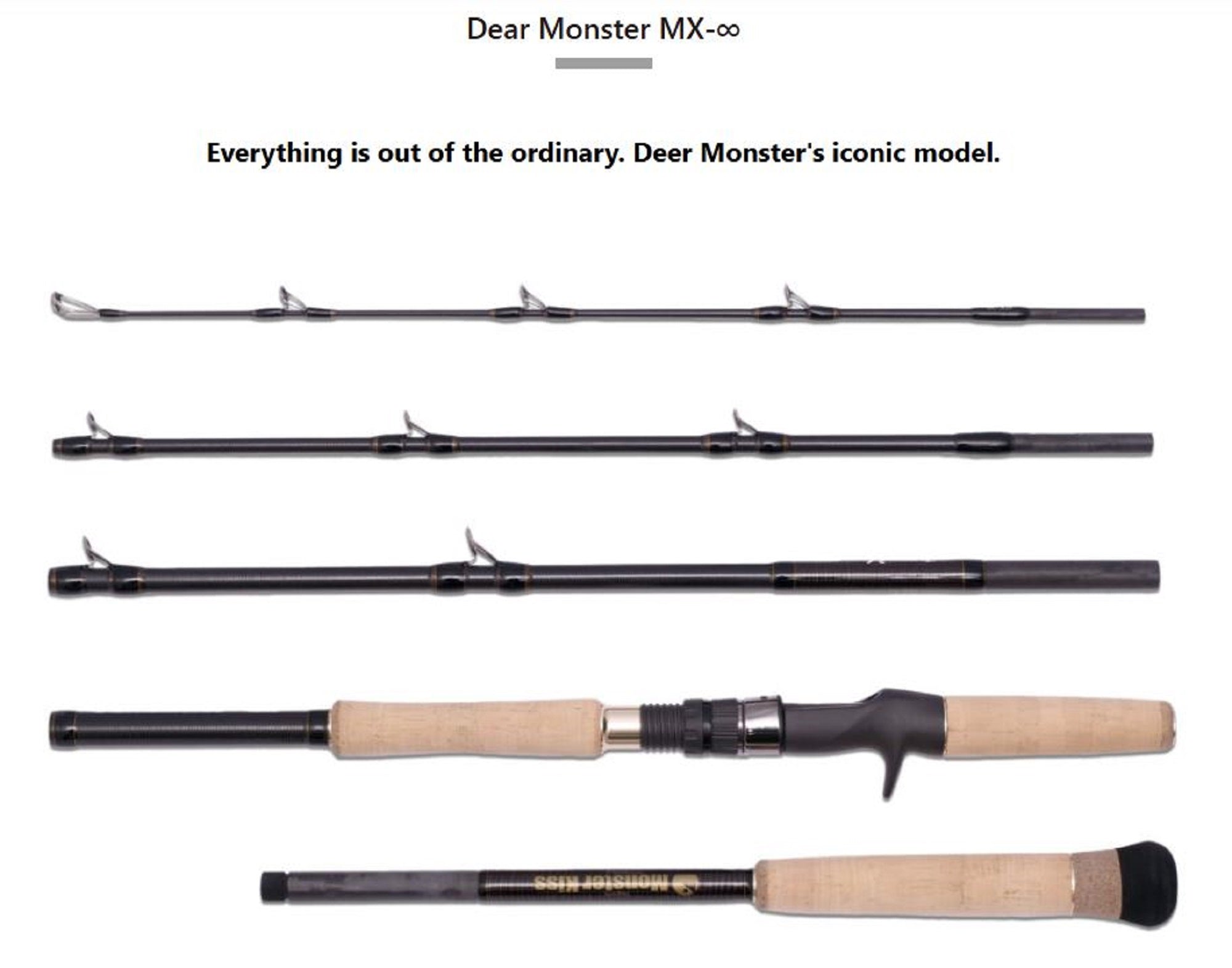 Monster Kiss Rod Baitcast Dear Monster MX-Infinity 5pc Travel Rod (0031)