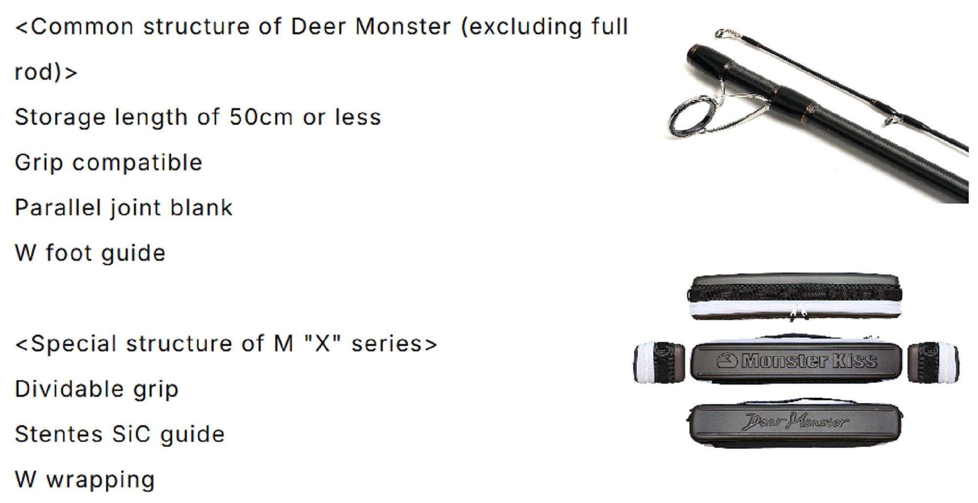 Monster Kiss Rod Spinning Dear Monster MX-7S 6 Piece Travel Rod (0109)