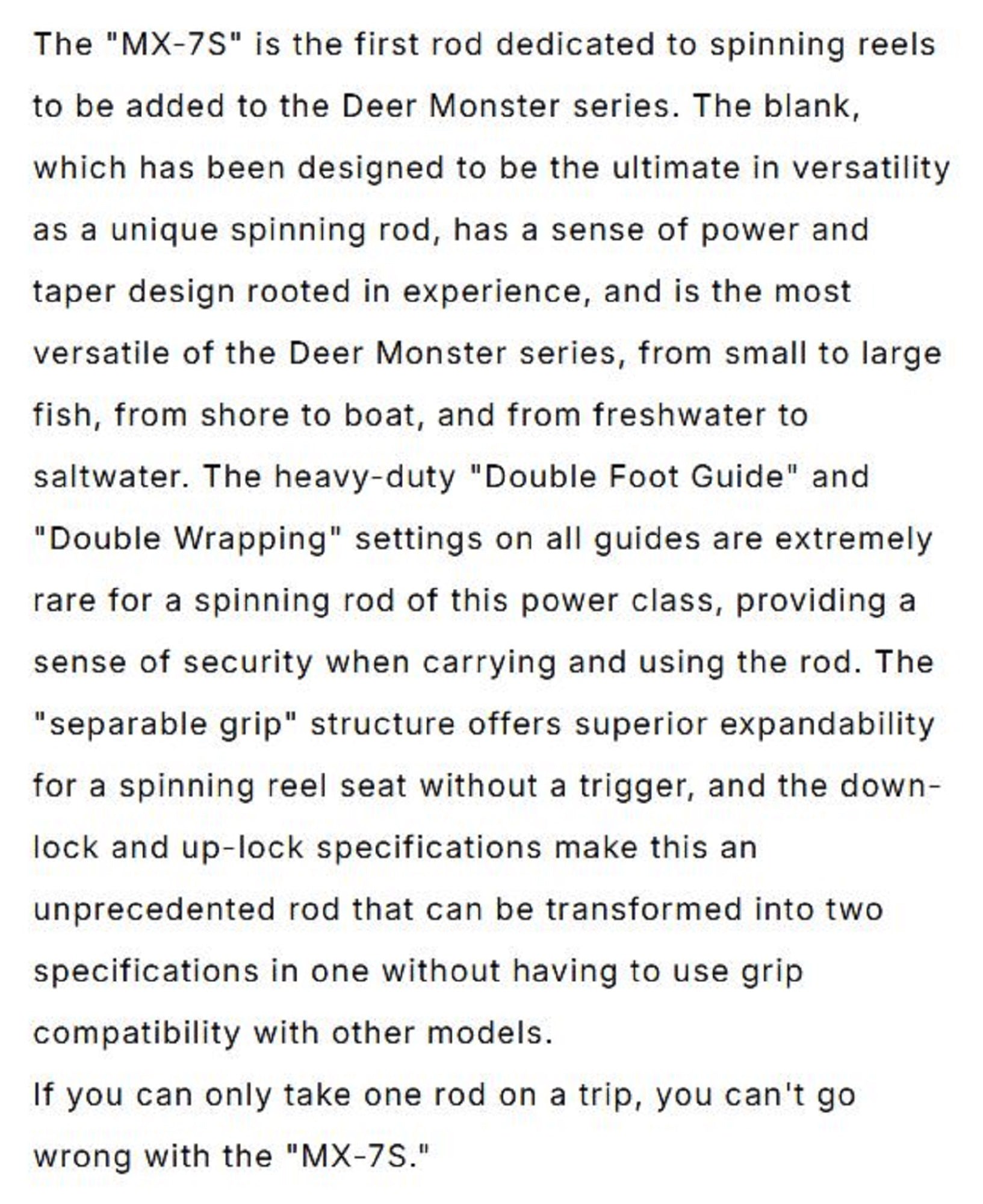 Monster Kiss Rod Spinning Dear Monster MX-7S 6 Piece Travel Rod (0109)