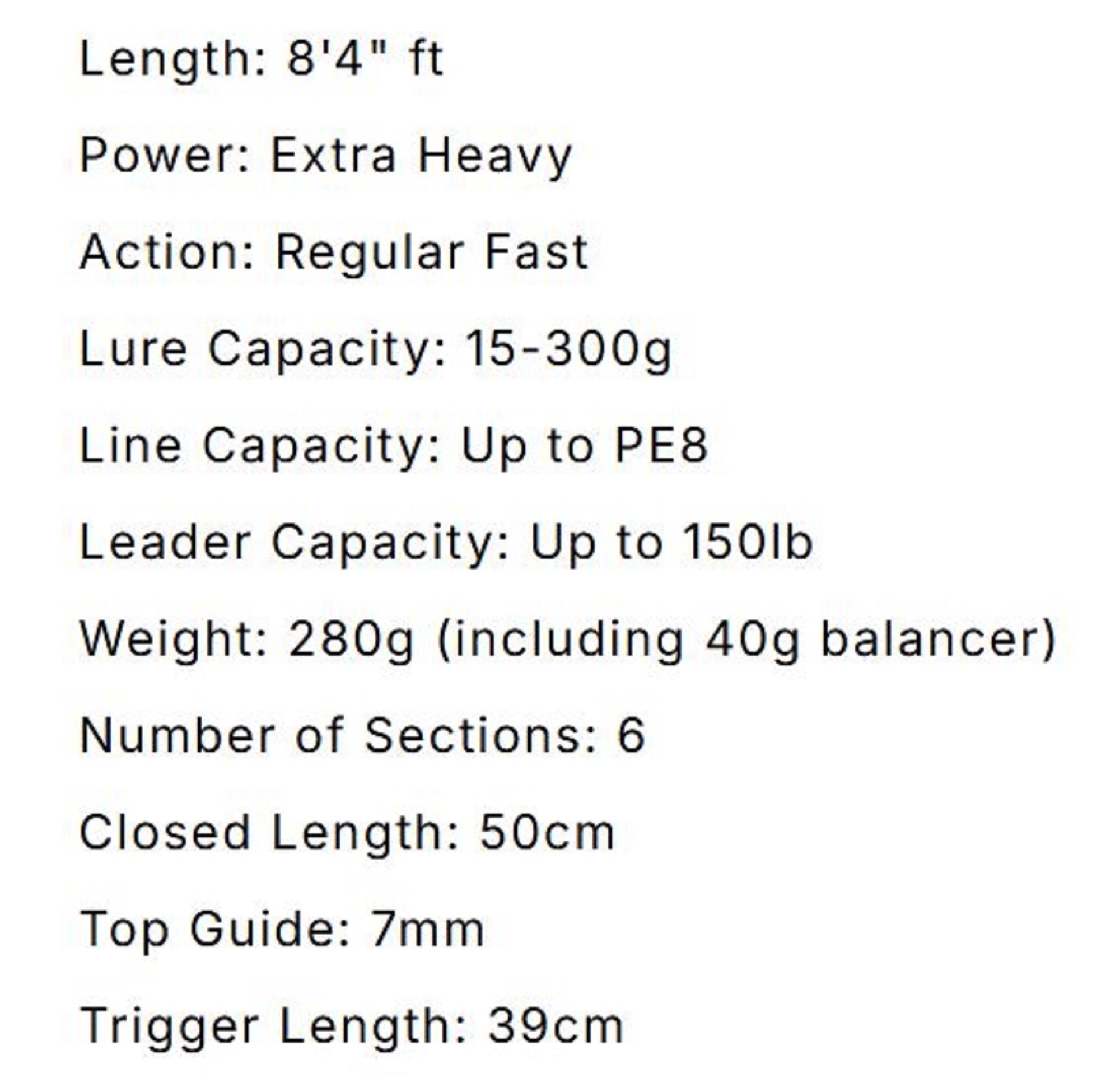 Monster Kiss Rod Baitcast Dear Monster MX-8+ 6 Piece Travel Rod (0116)