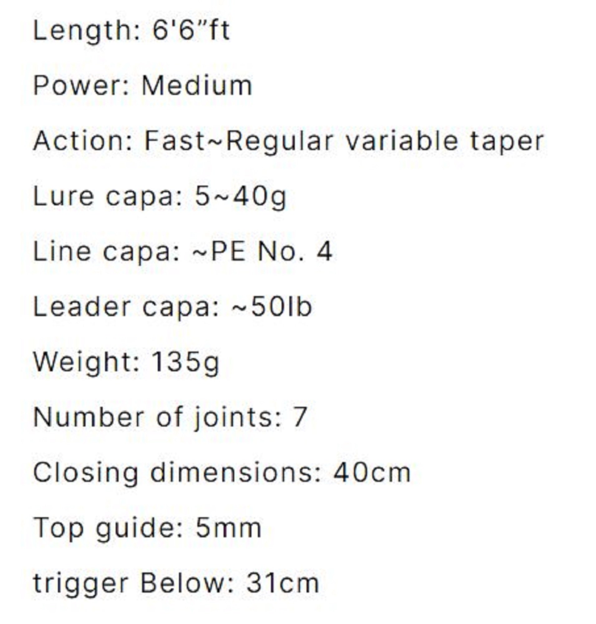 Monster Kiss Rod Baitcast Dear Monster MZ-7 7 Piece Travel Rod (0697)