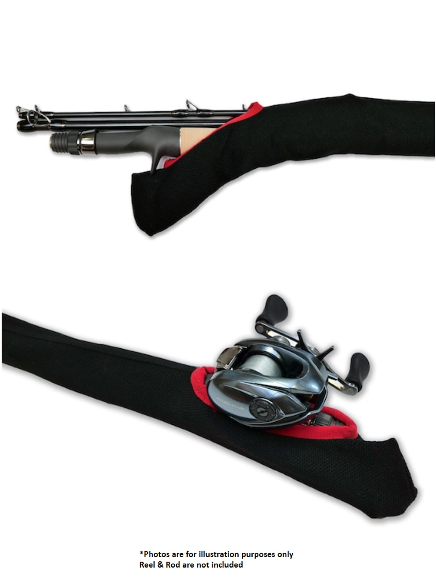 Monster Kiss Rod Sock Cover 450 x 60mm Black Red (1465)