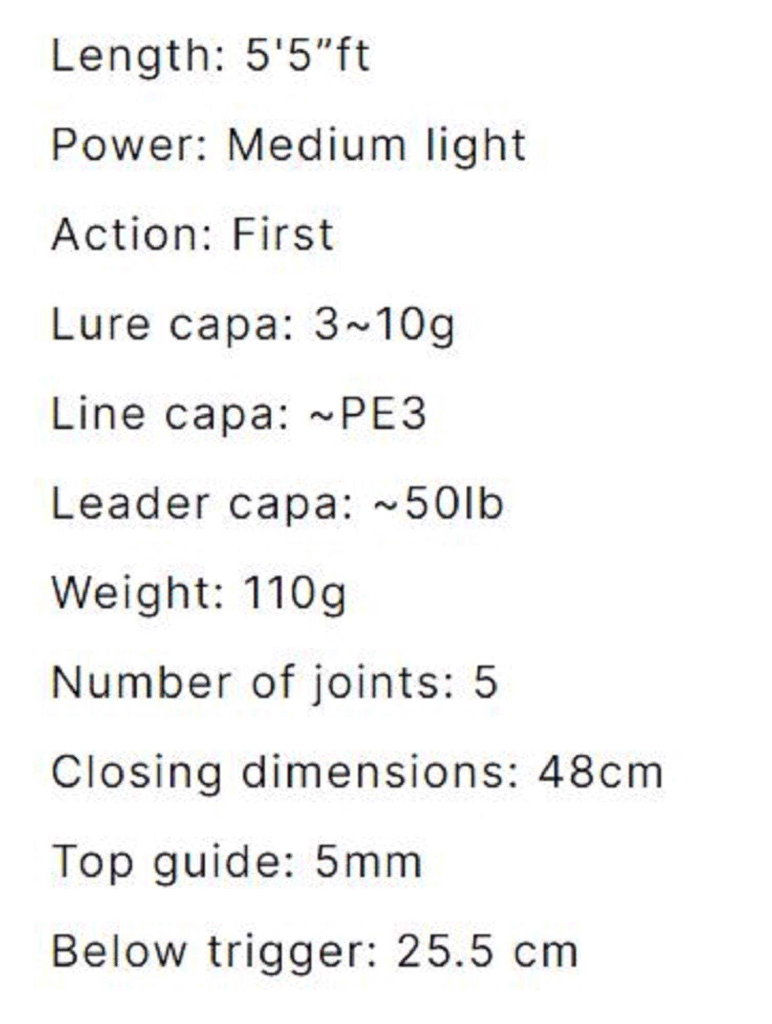 Monster Kiss Rod Baitcast Dear Monster MX-55 5 Piece Travel Rod (2196)