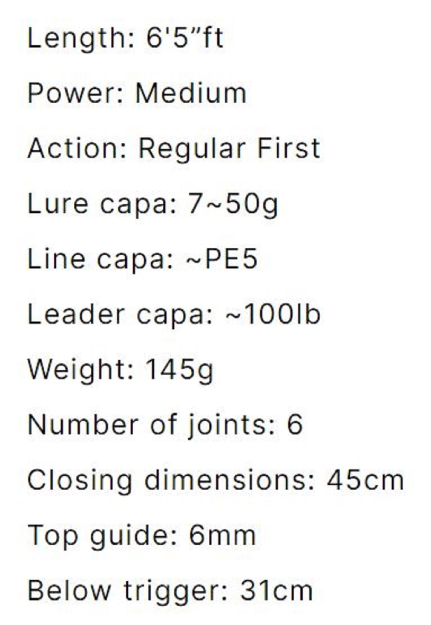 Monster Kiss Rod Baitcast Dear Monster MX-65 6 Piece Travel Rod (2202)