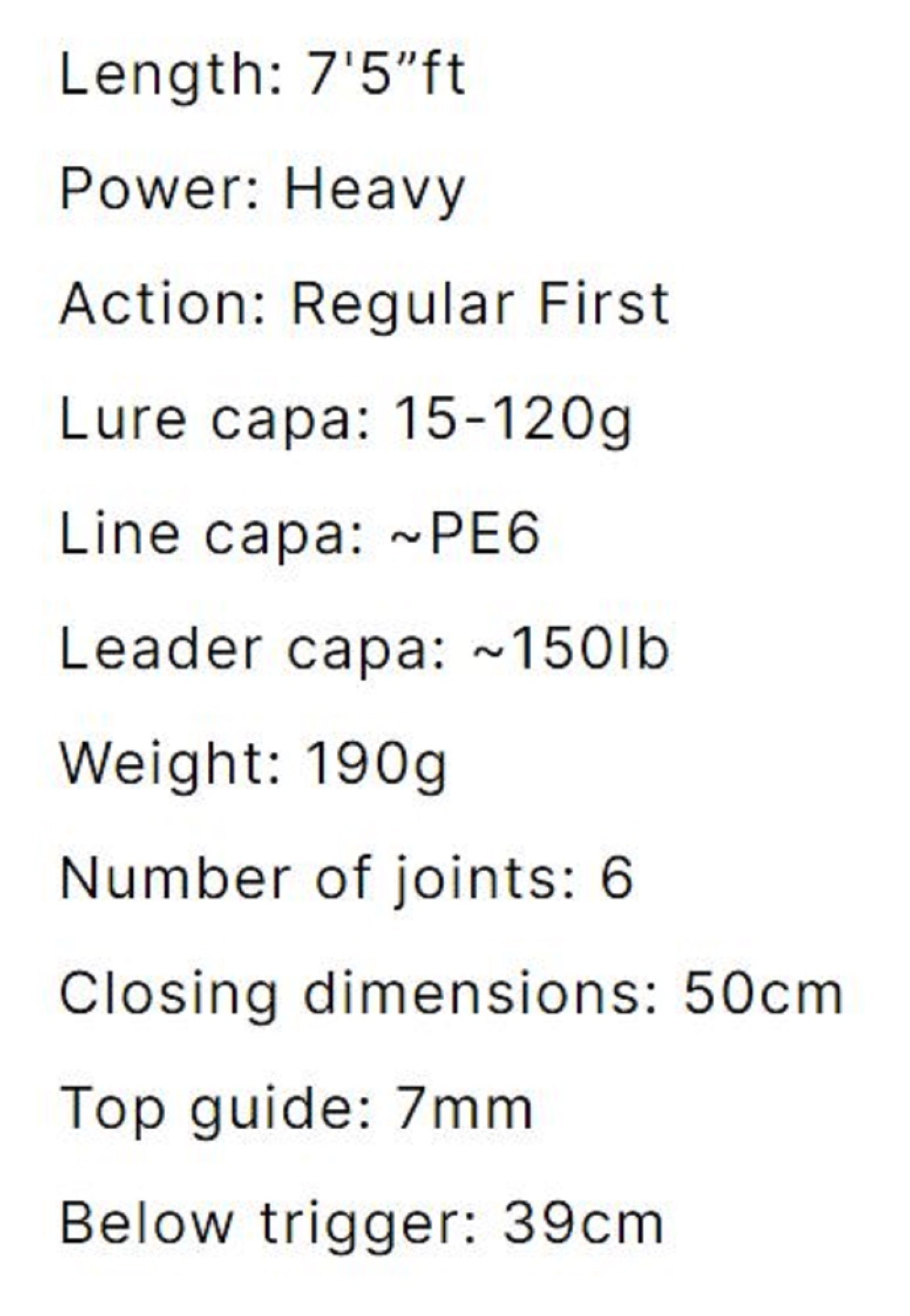 Monster Kiss Rod Baitcast Dear Monster MX-75 6 Piece Travel Rod (2219)