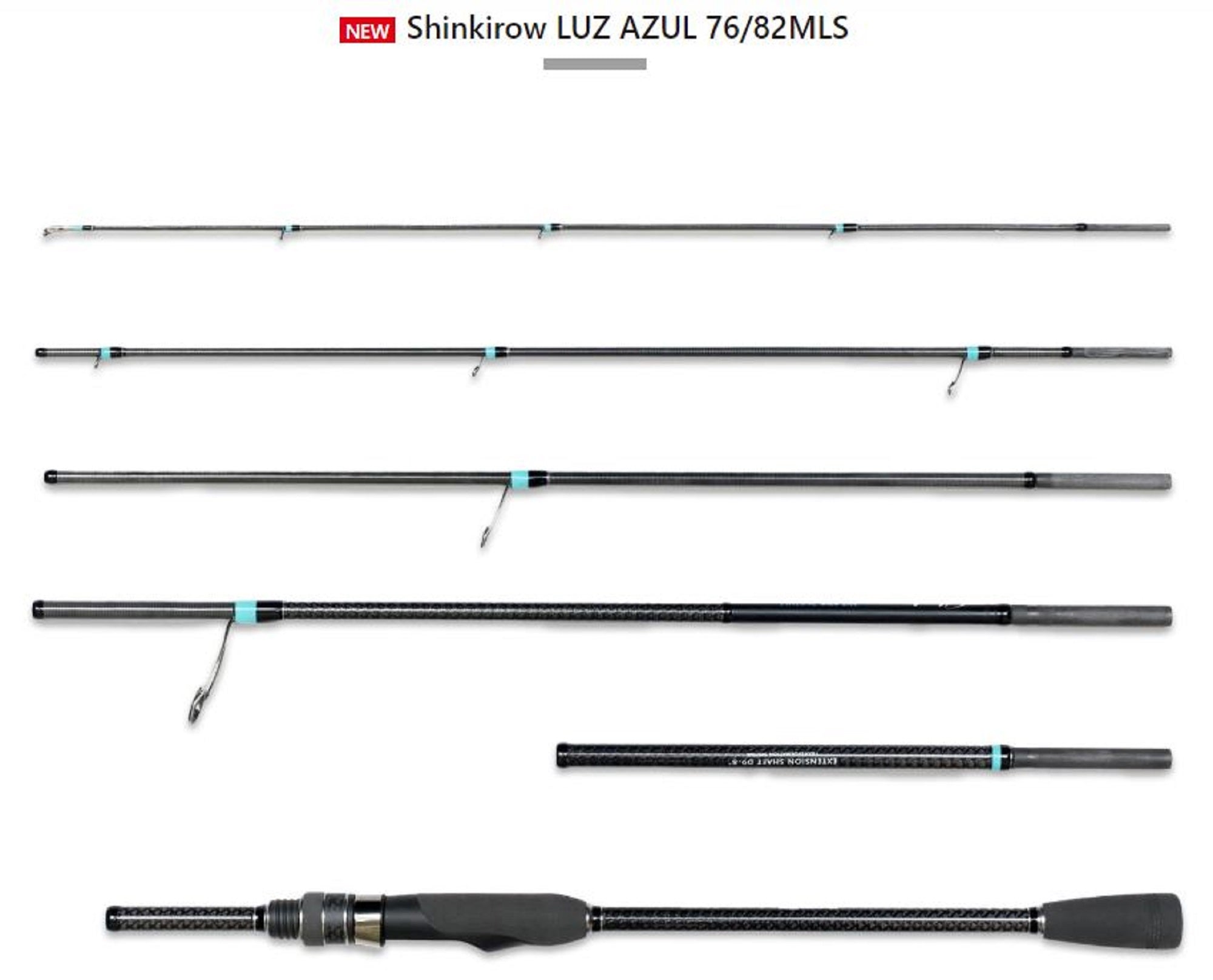 Monster Kiss Rod Spinning Shinkirow Luz Azul 76/82 MLS 6 Piece (2271)