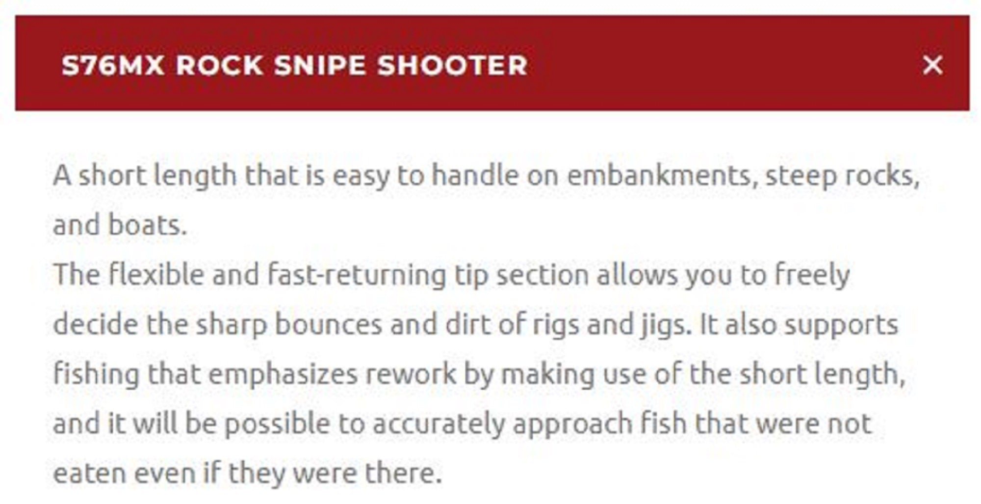 Xesta Rod Spinning Black Star Hard S76MX Rock Snipe Shooter (2945)