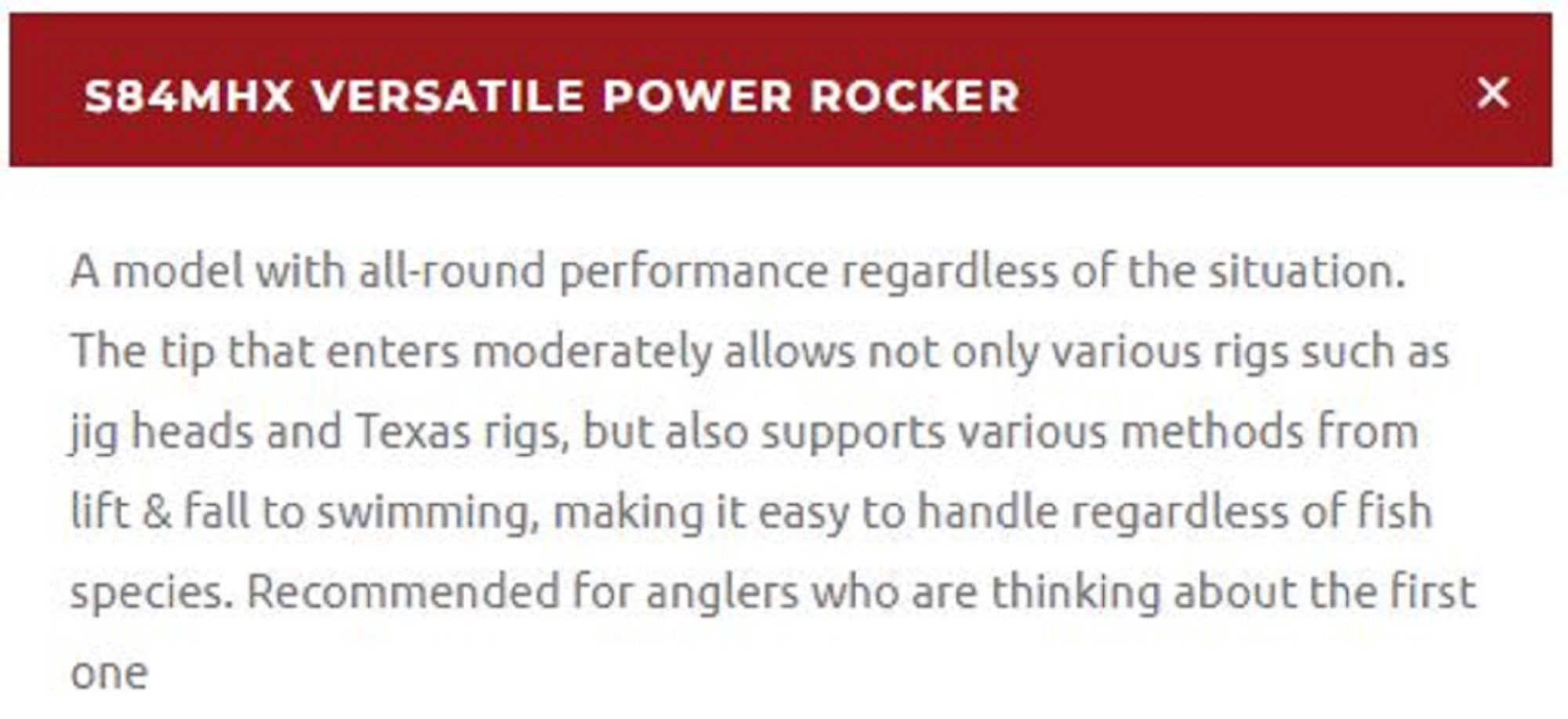 Xesta Rod Spinning Black Star Hard S84MHX Versatile Power Rocker (2952)