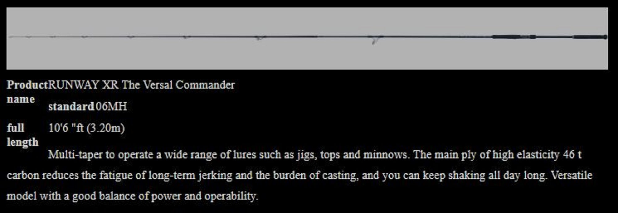 Xesta Rod Spinning Runway XR 106MH Versal Comander (5656)